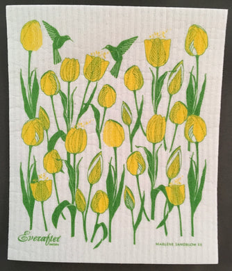 FRENCH TULIPS, YELLOW - SWEDISH DISHCLOTH