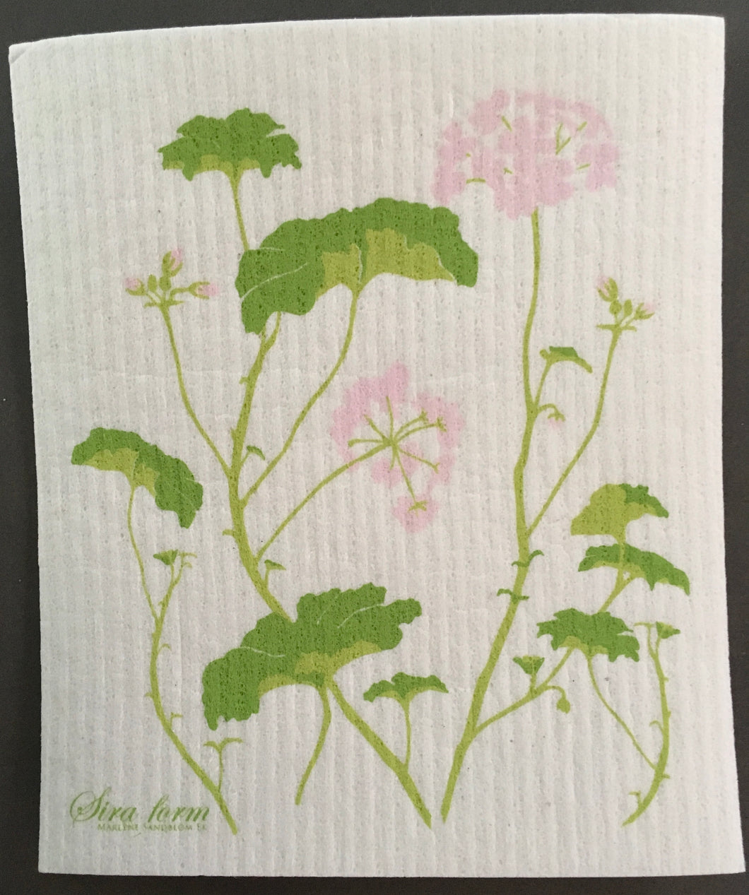 GERANIUMS - SWEDISH DISHCLOTH