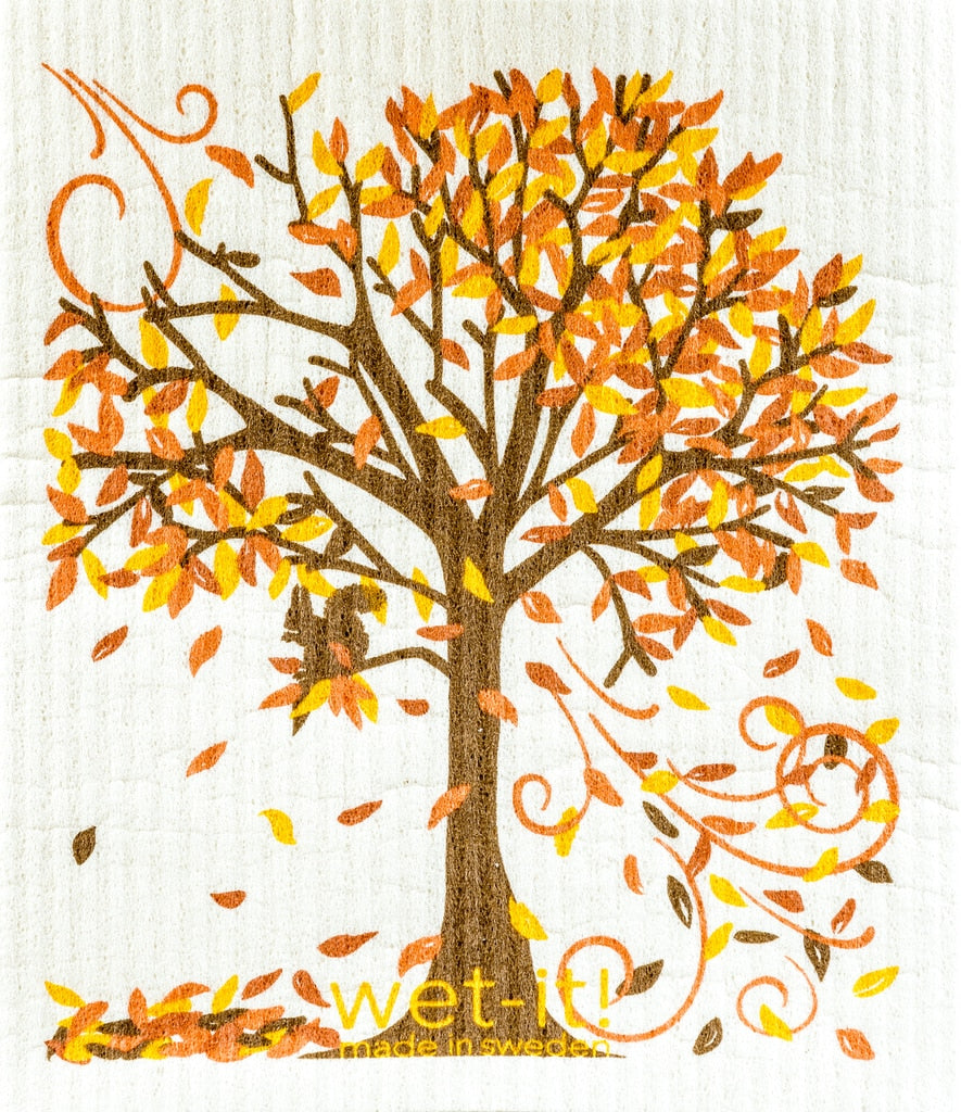 FALL TREES - SWEDISH DISHCLOTH
