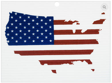 AMERICAN FLAG MAP - SWEDISH DISHCLOTH
