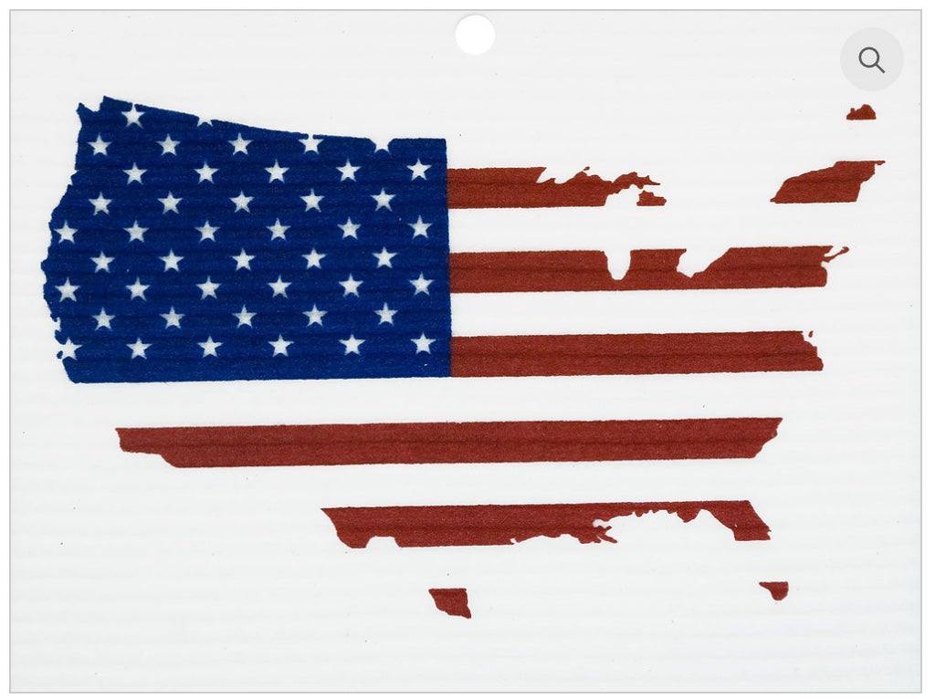 AMERICAN FLAG MAP - SWEDISH DISHCLOTH