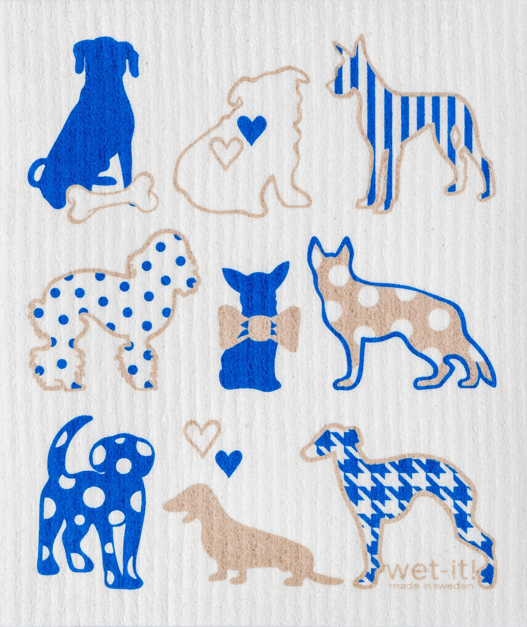 DOG LOVER BLUE - SWEDISH DISHCLOTH