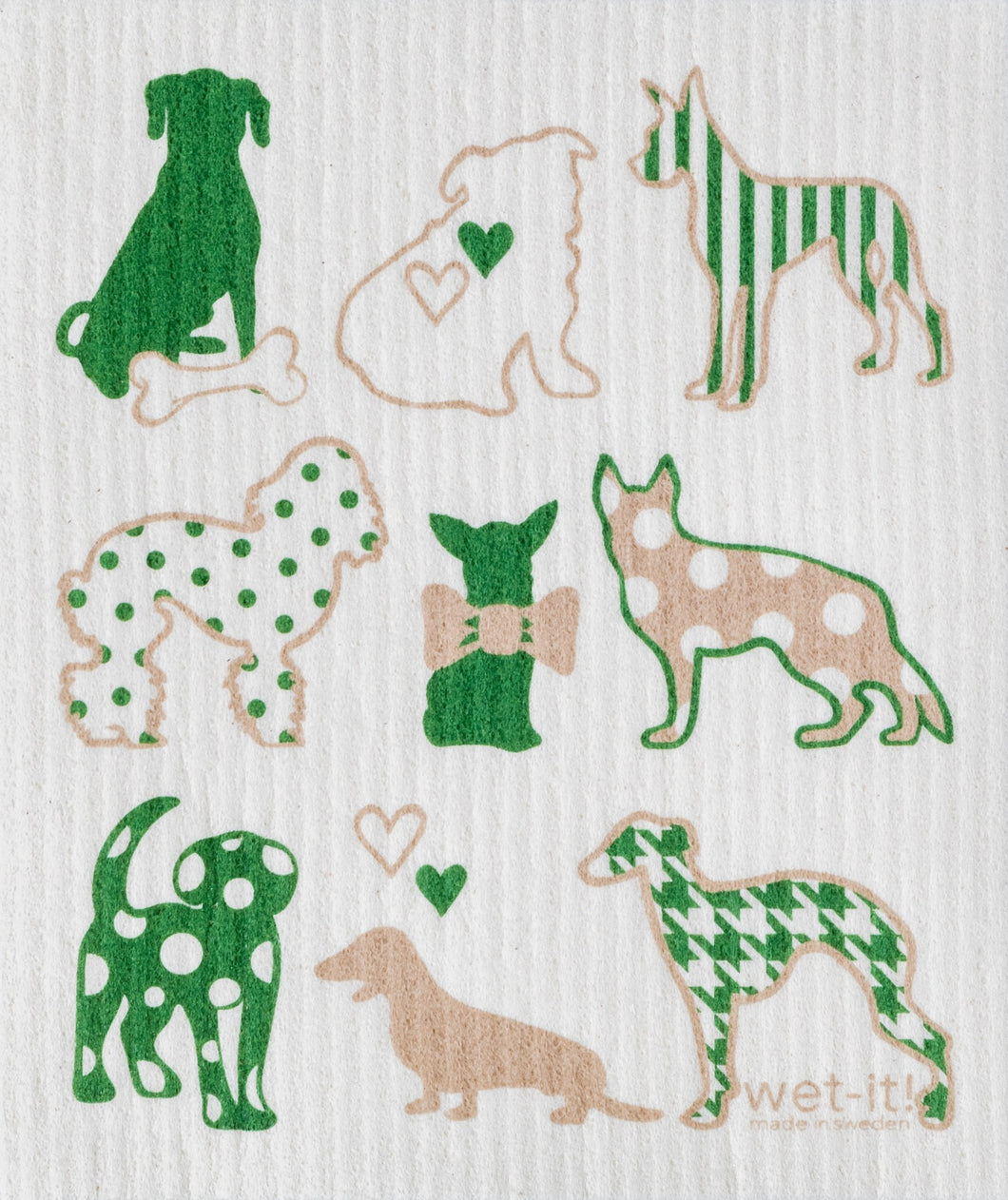 DOG LOVER GREEN - SWEDISH DISHCLOTH