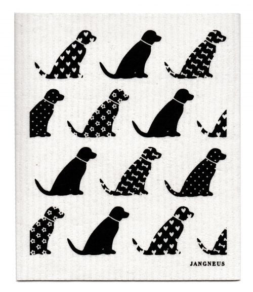 DOGS BLACK- SWEDISH DISHCLOTH