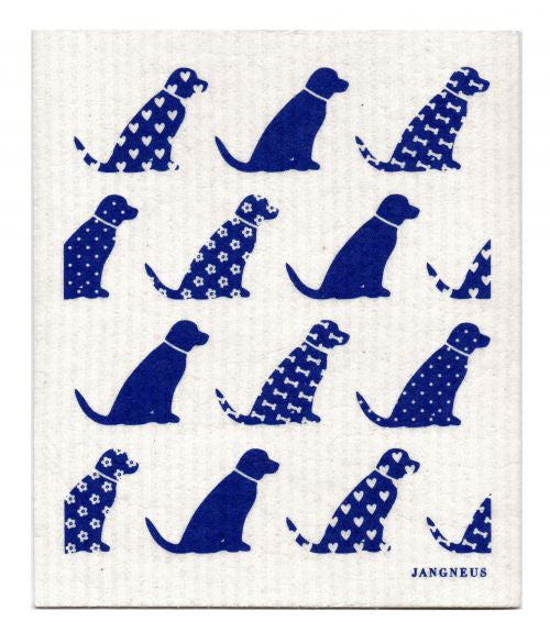 DOGS BLUE- SWEDISH DISHCLOTH