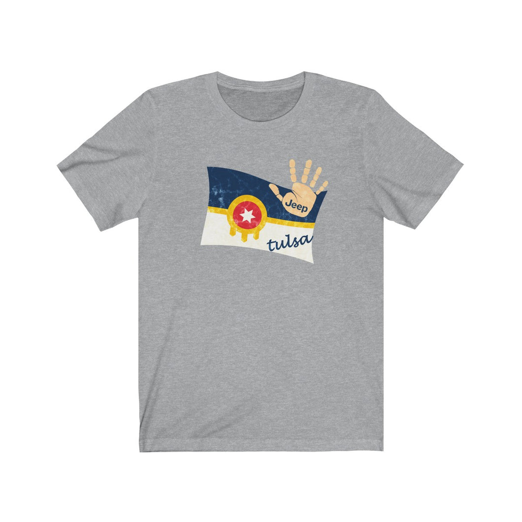 Tulsa Flag Jeep Wave Unisex Jersey Short Sleeve Tee