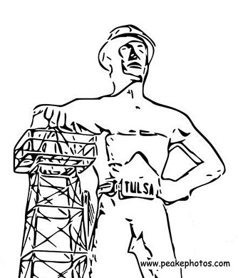 OKLAHOMA TULSA'S GOLDEN DRILLER SWEDISH DISHCLOTH