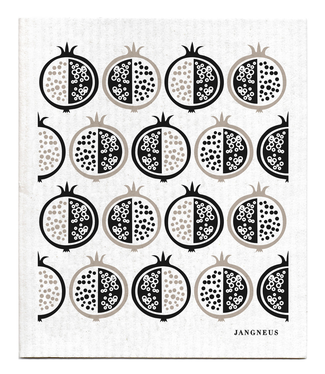 POMEGRANATE - BLACK - SWEDISH DISHCLOTH