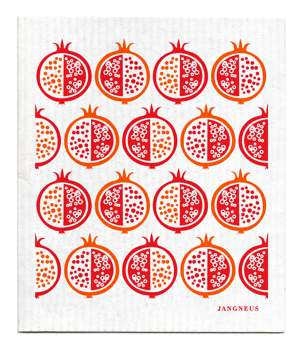 POMEGRANATE - RED - SWEDISH DISHCLOTH