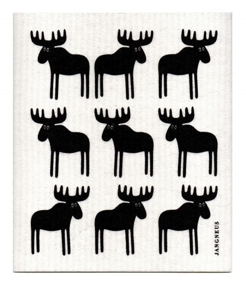MOOSE - BLACK - SWEDISH DISHCLOTH
