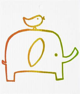 ELEPHANT AND BIRD - SWEDISH DISHCLOTH