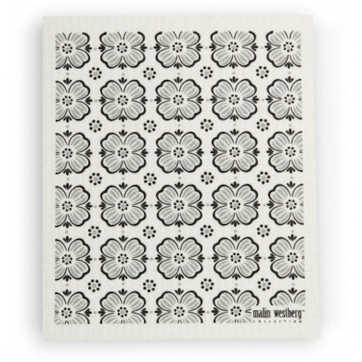 TORPA FLOWERS GREY - SWEDISH DISHCLOTH