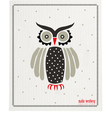 OWL - BLACK - SWEDISH DISHCLOTH