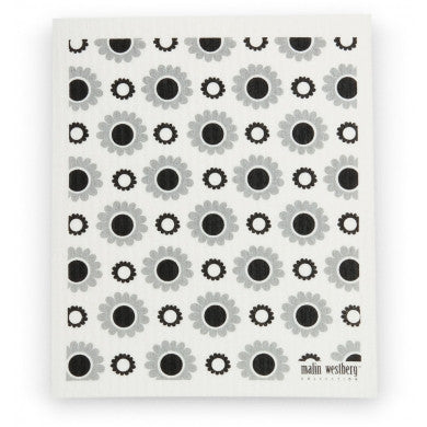GREY BLACK LANTIV COUNTRY LIFE FLOWERS - SWEDISH DISHCLOTH