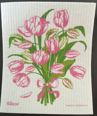 TULIP BOUQUET, PINK - SWEDISH DISHCLOTH