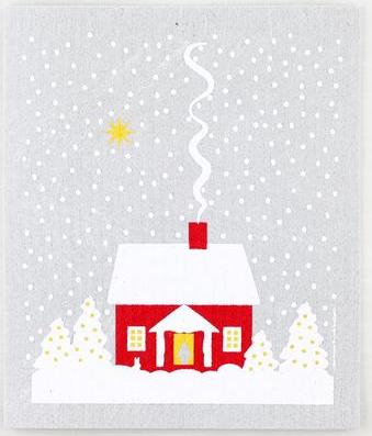 SNOWY HOUSE - SWEDISH DISHCLOTH