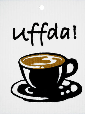 COFFEE - UFFDA! - SWEDISH DISHCLOTH