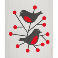BIRDS - RED - SWEDISH DISHCLOTH