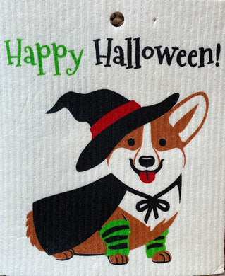 Halloween Corgi -  Swedish Dishcloth